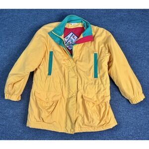 Vtg GH Bass Field Coat Lined Rain Jacket SoftShell Ski Snow Weatherproof Large